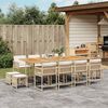 vidaXL 13 Piece Garden Dining Set with Cushions Beige Poly Rattan