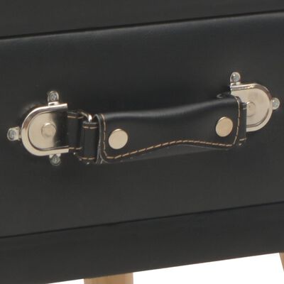 vidaXL Bedside Cabinet Black 40x35x40 cm Faux Leather