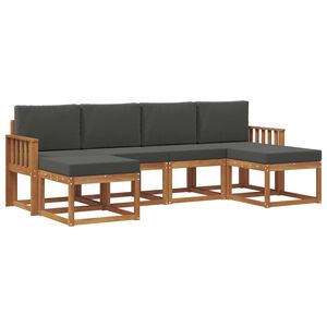 vidaXL Outdoor Sofa Set 6 pcs Natural and Anthracite