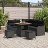 vidaXL Garden Sofa Set Height-Adjustable 8 pcs Black Poly Rattan
