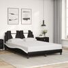 vidaXL Bed Frame "Viana" with LED without Mattress Black and White 137x190 cm