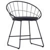 vidaXL Dining Chairs with Faux Leather Seats 4 pcs Black Steel