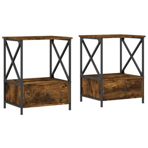 vidaXL Bedside Tables 2 pcs Smoked Oak 50x41x65 cm Engineered Wood