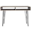 vidaXL Desk with 2 Compartments Grey