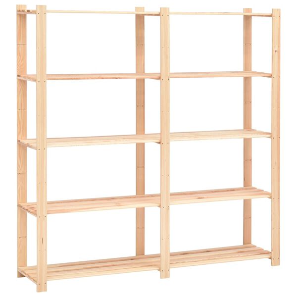 vidaXL 5-Tier Storage Racks 2 pcs 170x38x170 cm Solid Pinewood 500 kg
