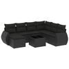 vidaXL 8 Piece Garden Sofa Set with Cushions Black Poly Rattan