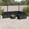 vidaXL 10 Piece Garden Sofa Set with Cushions Black Poly Rattan