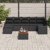 vidaXL Garden Sofa Set 8 pcs Black Poly rattan