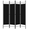 vidaXL 4-Panel Room Divider Black 160x180 cm