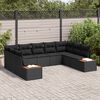 vidaXL Garden Sofa Set with Cushion 5 pcs Black Poly Rattan