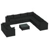 vidaXL 10 Piece Garden Lounge Set with Cushions Black Poly Rattan