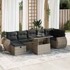vidaXL 8 Piece Garden Sofa Set with Cushions Grey Poly Rattan