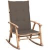 vidaXL Rocking Chair with cushion Bamboo