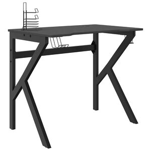 vidaXL Gaming Desk | Black | Engineered wood | 90 cm x 60 cm x 75 cm