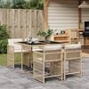 vidaXL 5 Piece Garden Dining Set with Cushions Beige Poly Rattan