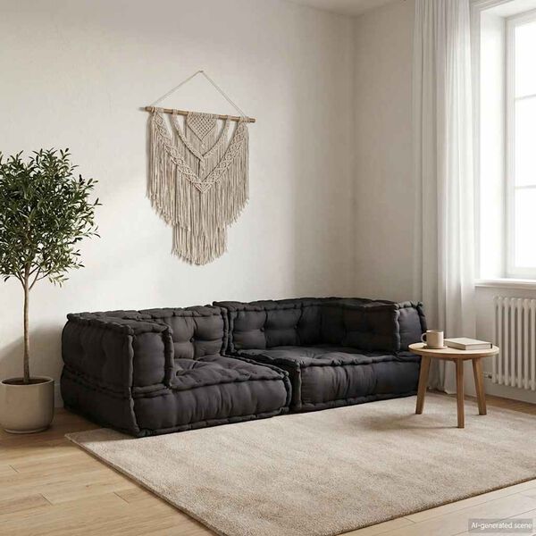 vidaXL 2-seater Modular Sofa Anthracite 140x70x36 Fabric