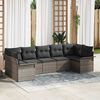 vidaXL Garden Sofa Set with Cushion 7 pcs Grey Poly rattan