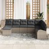 vidaXL Sofa Set with Cushion with Storage 8 pcs Grey Poly Rattan