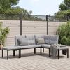 vidaXL 4 Piece Garden Sofa Set with Cushions Black Powder-coated Steel
