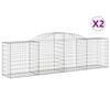 vidaXL Arched Gabion Baskets 2 pcs 300x50x80/100 cm Galvanised Iron
