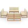 vidaXL 8 Piece Garden Lounge Set with Cushions Solid Pinewood