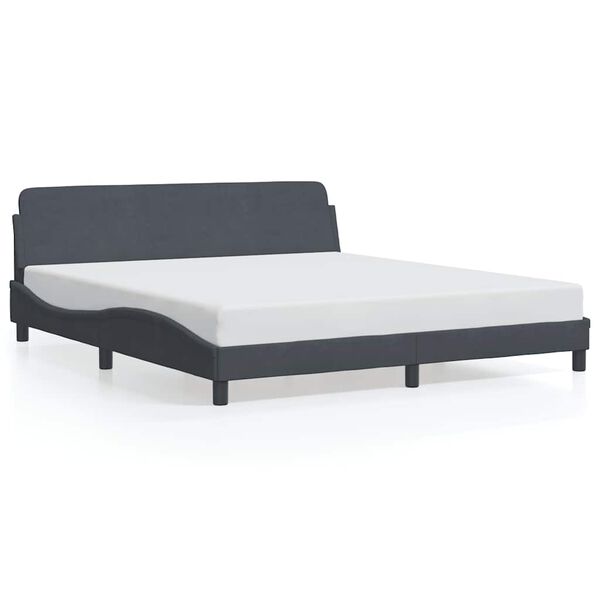 vidaXL Bed Frame "Dover" Dark Grey 180x200 cm King Velvet