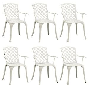 vidaXL Garden Chairs 6 pcs Cast Aluminium White
