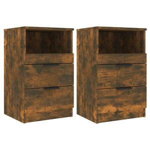 vidaXL Bedside Cabinets 2 pcs Smoked Oak Engineered Wood