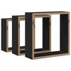 vidaXL Wall Cube Shelves 3 pcs Black MDF