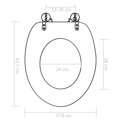 vidaXL WC Toilet Seats 2 pcs with Soft Close Lids MDF Muschel Design
