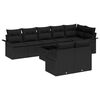 vidaXL Garden Sofa Set with Storage 9 pcs Black Poly Rattan