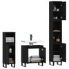 vidaXL 3 Piece Bathroom Cabinet Set Black Engineered Wood