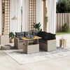 vidaXL 6 Piece Garden Sofa Set with Cushions Grey Poly Rattan