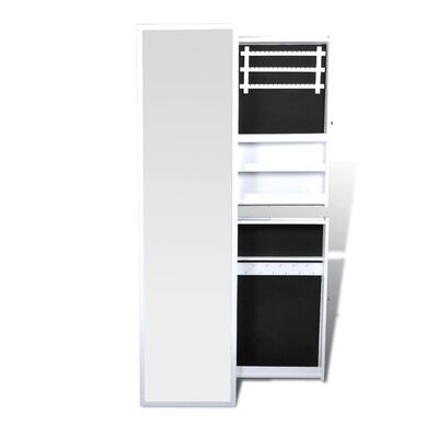 Jewelry Mirror with Two Side Drawers White