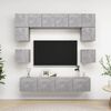 vidaXL 8 Piece TV Cabinet Set Concrete Grey Engineered Wood
