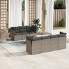 vidaXL 8 Piece Garden Sofa Set with Cushions Grey Poly Rattan
