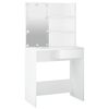 vidaXL Dressing Table Set with LED White Engineered Wood