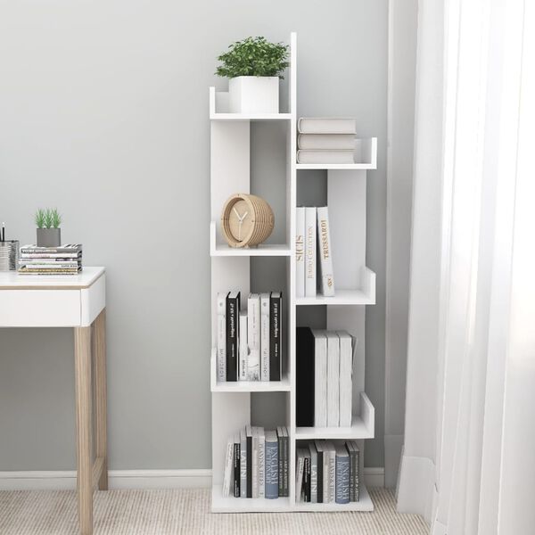 vidaXL Book Cabinet White 48x25.5x140 cm Engineered Wood