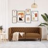 vidaXL Chesterfield Sofa 2-Seater Brown Faux Leather