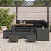 vidaXL Garden Sofa Set with Cushion with Storage 9 pcs Black