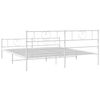 vidaXL Metal Bed Frame without Mattress with Footboard White 180x200cm