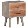 vidaXL Bedside Cabinet Grey 40x30x50 cm Solid Rough Mango Wood
