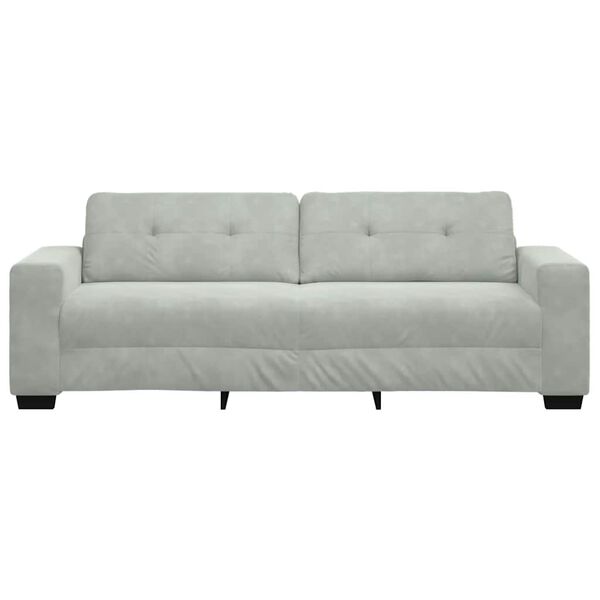 vidaXL 3-Seater Sofa Light Grey 220x78x80 cm Velvet
