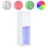 vidaXL TV Cabinets with LED Lights 2 pcs White 30.5x30x102 cm