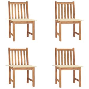 vidaXL Garden Chairs 4 pcs with Cushions Solid Teak Wood