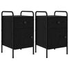 vidaXL Bedside Cabinet 2 pcs Black Oak 35 x 36.5 x 61 cm