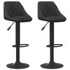 vidaXL Bar Stool | Set of 2 | Black | Velvet | Adjustable | Swivel | Bar Stool
