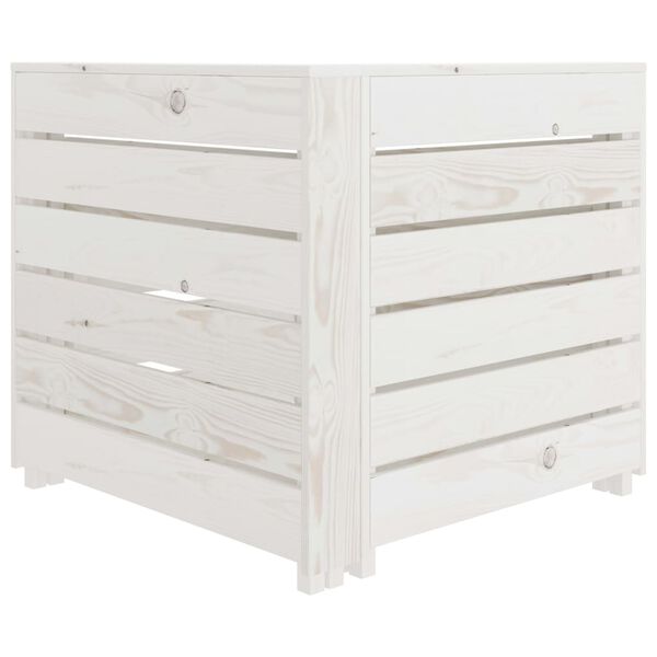 vidaXL Garden Pallet Corner Sofa White Wood