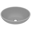 vidaXL Luxury Basin Oval-shaped Matt Light Grey 40x33 cm Ceramic