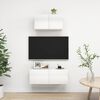 vidaXL 2 Piece TV Cabinet Set High Gloss White Engineered Wood